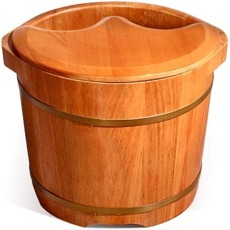 Katzowen Handmade Wooden Footbath Tubs, Foot Relaxing Barrel Foot Bath Spa Bowl for Feet Stress Relief