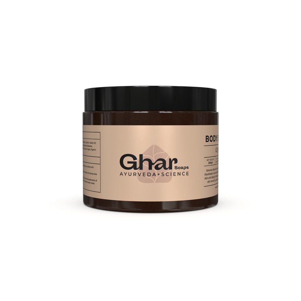 Ghar Soaps Coffee Body Scrub for Tan Removal & Soft-Smooth Skin | For Women & Men| Removes Dirt & Dead Skin from Neck, Knees, Elbows & Arms(200 g)|Reducing the pore size of the skin