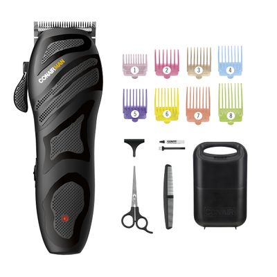 ConairMAN Number Cut, Cord/Cordless Mens Hair Clippers and Trimmers Set, Includes Barber Comb and Scissors, Cleaning Brush, Oil, Blade Guard and Deluxe Storage Case, At-Home Clipper Kit, Rechargeable