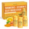 DERMAXGEN Organic Clay Mask Stick  Turmeric Mask Stick for Acne Scars & Pore Cleansing  Helps Even Skin Tone & Improve Texture  All-Natural Skin Repair Formula  1.4 Fl Oz (Pack of 3) view 1