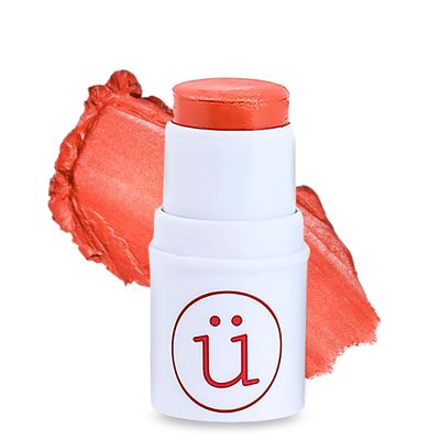 M2U NYC Coral Cream Blush Stick 3-in-1 Cream Blush for Cheeks, Lips & Eyes Natural Dewy Finish with Shimmer Lightweight Blusher for Cheeks, Buildable Formula Infused with Shea Butter