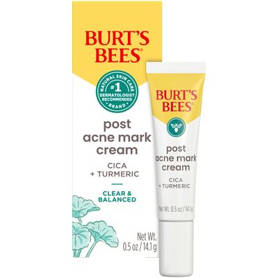 Burts Bees Back To School Dorm Essentials, Post Acne Mark Cream for All Skin Types, Gentle Dark Spot Correcting Cream for Face, Formulated with Turmeric, 0.5 Oz.