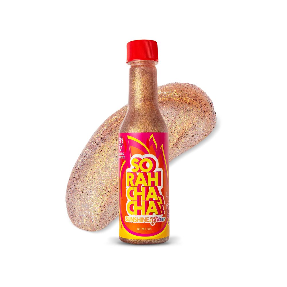 Sunshine & Glitter - SoRahChaCha! - Holographic Body and Face Glitter Gel - Glitter Makeup for Cosplay Biodegradable Glitter, Rose Gold Color, Vegan & Cruelty Free, Festival & Rave Ready, 5oz