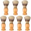 7Pcs Men Shaving Brush Wood Handle, Professional Salon Tools Hand Crafted Shaving Brush Wood Handle Shave Brushes Handmade Pure Badger Hair Brush for Men1 view 1