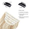 20 Inches Hair Extensions Clip ins, Curly Soft Synthetic Clip in Hair Extensions for Women and Girls (Color: Blonde with Beige Blonde Highlights) view 3