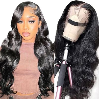 13x4 Body Wave Lace Front Wigs Human Hair for Black Women 150% Density HD Lace Front Wigs Human Hair Pre Plucked with Baby Hair Natural Hairline Brazilian Virgin Human Hair Wigs (28 Inch)