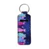 Suobstales Galaxy Cat Print Chapstick Holder Keychain for Women Lip Balm Holster Lipsticks Keyrings Pouch Portable Pocket Lip Gloss Tube Holder view 1