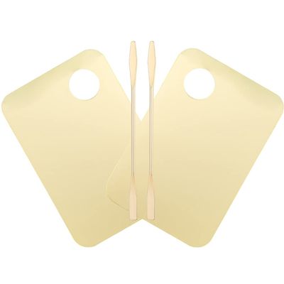 FRCOLOR 2set Acrylic Makeup Mixing Palette with Spatula Cosmetic Foundation Plates for Easy Mixing and Application for