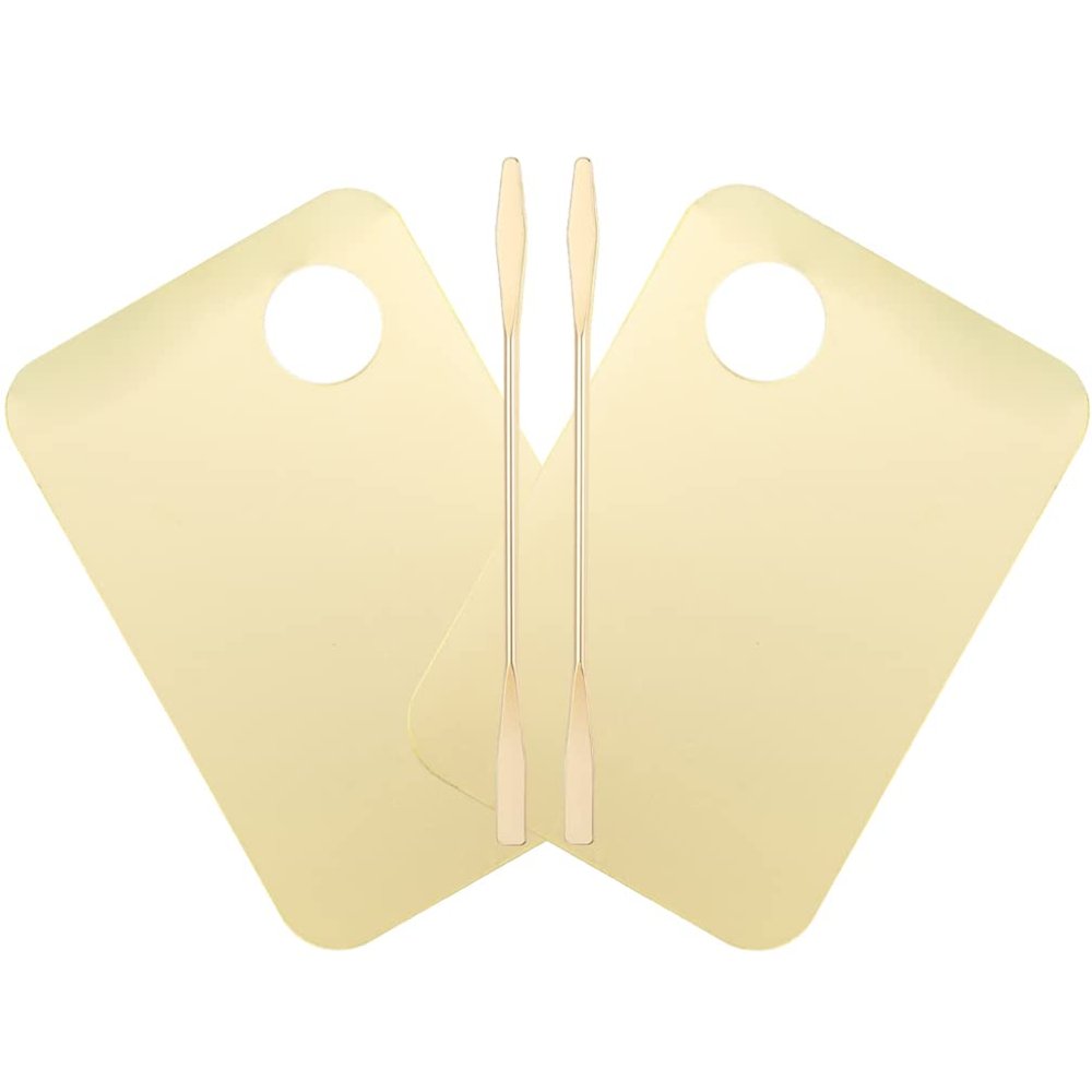 FRCOLOR 2set Acrylic Makeup Mixing Palette with Spatula Cosmetic Foundation Plates for Easy Mixing and Application for