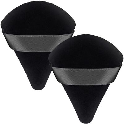 2 Pieces Triangle Powder Puffs Face Cosmetic Powder Puff Washable Reusable Soft Plush Powder