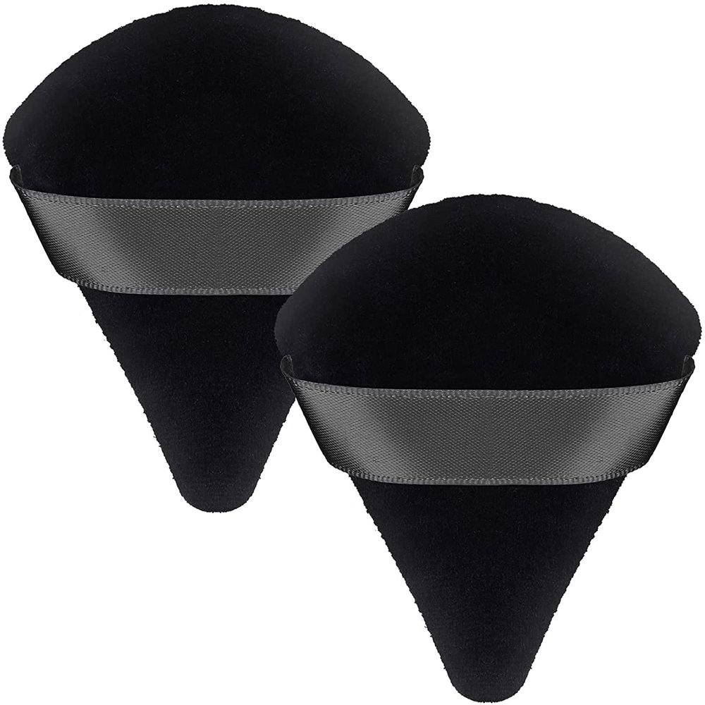 2 Pieces Triangle Powder Puffs Face Cosmetic Powder Puff Washable Reusable Soft Plush Powder