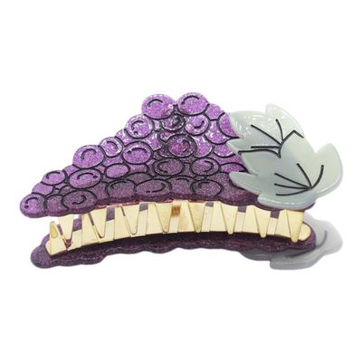 Purple Grape Hair Clips,Small Claw Clips for Girls,Acetate Hair Clips for Women