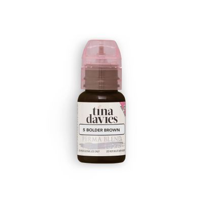 Tina Davies Professional X Perma Blend Brow Pigment - Permanent Eyebrow Makeup - Colours Heal True to Tone - High Retention - Bolder Brown, 1/2oz