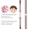 Ycyan 2Pcs Dual-ended UV Gel Nail Brush Set Rhinestone Handle Nail Art Design Brushes Professional Nail Tools Rose Gold view 3