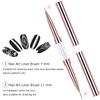 Ycyan 2Pcs Dual-ended UV Gel Nail Brush Set Rhinestone Handle Nail Art Design Brushes Professional Nail Tools Rose Gold view 4
