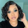 Short Bob Natural Black HD Transparent 13x4 Lace Front Wig Body Wave Natural Wave Human Hair Wig With Baby Hair 150% Density Glueless Pre-Plucked Virgin Hair For Black Women 12 Inch view 1