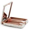 Bestbling Portable Barrel Makeup Brush Set 5 Pieces for Eyeshadow, Eyebrow, and Makeup Application with Crystal Bling Gift Case (White) view 1