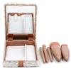 Bestbling Portable Barrel Makeup Brush Set 5 Pieces for Eyeshadow, Eyebrow, and Makeup Application with Crystal Bling Gift Case (White) view 2