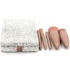 Bestbling Portable Barrel Makeup Brush Set 5 Pieces for Eyeshadow, Eyebrow, and Makeup Application with Crystal Bling Gift Case (White) view 3