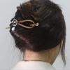 CHOISBEING Leather Hair Barrettes for Women French Hair Clip with Metal Hair Stick for Buns Hair Slides for Girls Camellia Flower Clip (L) view 3