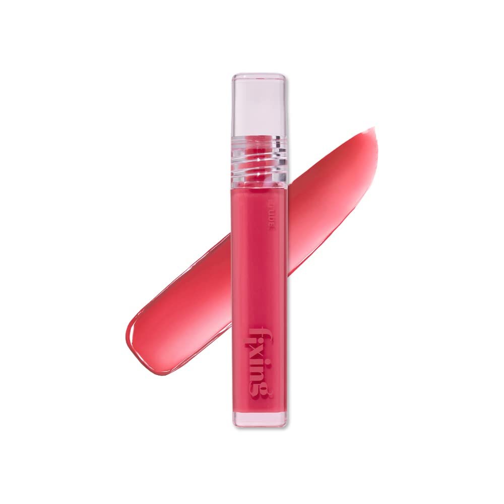 ETUDE Glow Fixing Tint #4 Chilling Red | Non-Sticky Glossy Shine Lip Stain | Fills up with Comfortable Moisture | Tints for Dry Lips
