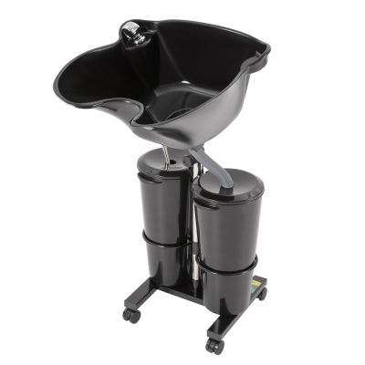 CNCEST Shampoo Bowl Shampoo Unit with Electric Pump,with 2x6.6Gal Bucket and Drain Hoses,38.18-52.36" Height Adjustable,Tilt Adjustable,9" Deep Basin,Barber and Hair Salon Accessories(New upgrade)