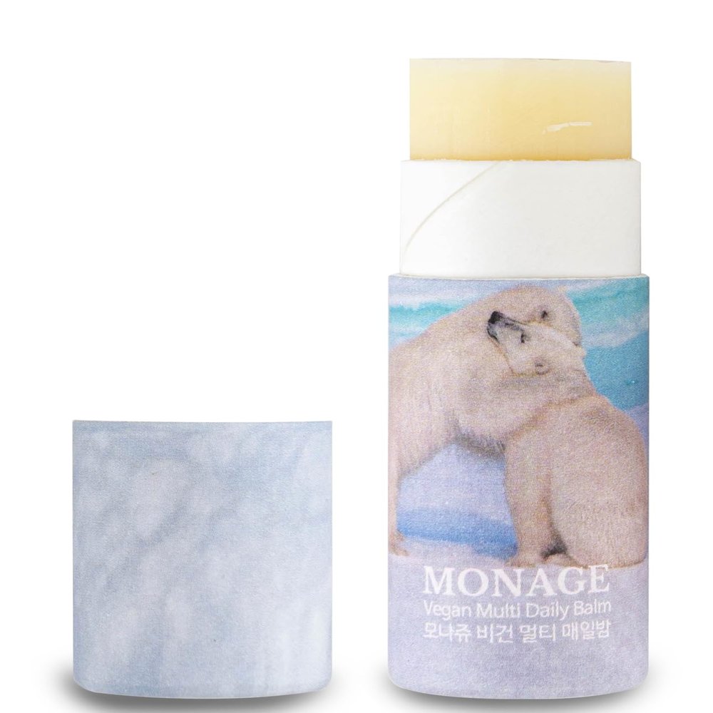 MONAGE Korean Beauty & Nourishing & Moisturizing Lip Care Made from 100% Natural Ingredients, Organic Moisturizer for Dry, Cracked Lips & Skin, Everyday Lip Balm, Daily, 0.38 Ounce