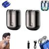 MiNGQIU Newest Mini Shaver Portable Electric Shaver,Pocket Size USB Rechargeable Men Rotary Shaver,Portable Wet and Dry Rechargeable Men Rotary Shaver,Electric Razor for Men (Grey-2PCS) view 1