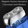 MiNGQIU Newest Mini Shaver Portable Electric Shaver,Pocket Size USB Rechargeable Men Rotary Shaver,Portable Wet and Dry Rechargeable Men Rotary Shaver,Electric Razor for Men (Grey-2PCS) view 3