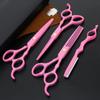 Professional Hair Cutting Scissors Sets Stainless Steel Barber Hairdressing Scissors Multifunctional Salon Thinning Scissors Straight Shears Tools for Men Women Home Use (Pink) view 1