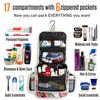 VENTURE 4TH Hanging Travel Toiletry Bag for Women & Men  Large Toiletry Organizer with 17 Compartments, Removable TSA Pouch, Travel Wash Bag for Toiletries, Makeup & Shaving Kit (Pink Flamingo) view 3