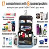 VENTURE 4TH Hanging Travel Toiletry Bag for Women & Men  Large Toiletry Organizer with 17 Compartments, Removable TSA Pouch, Travel Wash Bag for Toiletries, Makeup & Shaving Kit (Blue Flowers) view 3