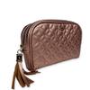 Small Quilted Makeup Case (Copper Circle) view 4