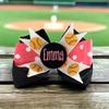 Cute Green & Navy White Volleyball Glitter Ribbon Bow for Girls Hair for Team School, Clip Ponytail view 4
