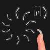 NOVO OVO Halloween 500 pcs Hawk Curved Transparent Clear Cystal Extra Super Extreme Deep Curve Half Cover Short Square Tapered Eagle Claw False Nail Extension Tips Acrylic Nail 10 Sizes Bag Packaging view 1