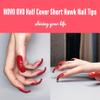 NOVO OVO Halloween 500 pcs Hawk Curved Transparent Clear Cystal Extra Super Extreme Deep Curve Half Cover Short Square Tapered Eagle Claw False Nail Extension Tips Acrylic Nail 10 Sizes Bag Packaging view 2