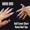 NOVO OVO Halloween 500 pcs Hawk Curved Transparent Clear Cystal Extra Super Extreme Deep Curve Half Cover Short Square Tapered Eagle Claw False Nail Extension Tips Acrylic Nail 10 Sizes Bag Packaging view 4