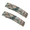 1 Pair Tortoise Shell Celluloid Curved French Barrettes Hair Clips Metal Spring Clips Barrette Ponytail Hair Grip No Slip Grip Workouts Hairpins Chic Styling (Lake Blue) view 1