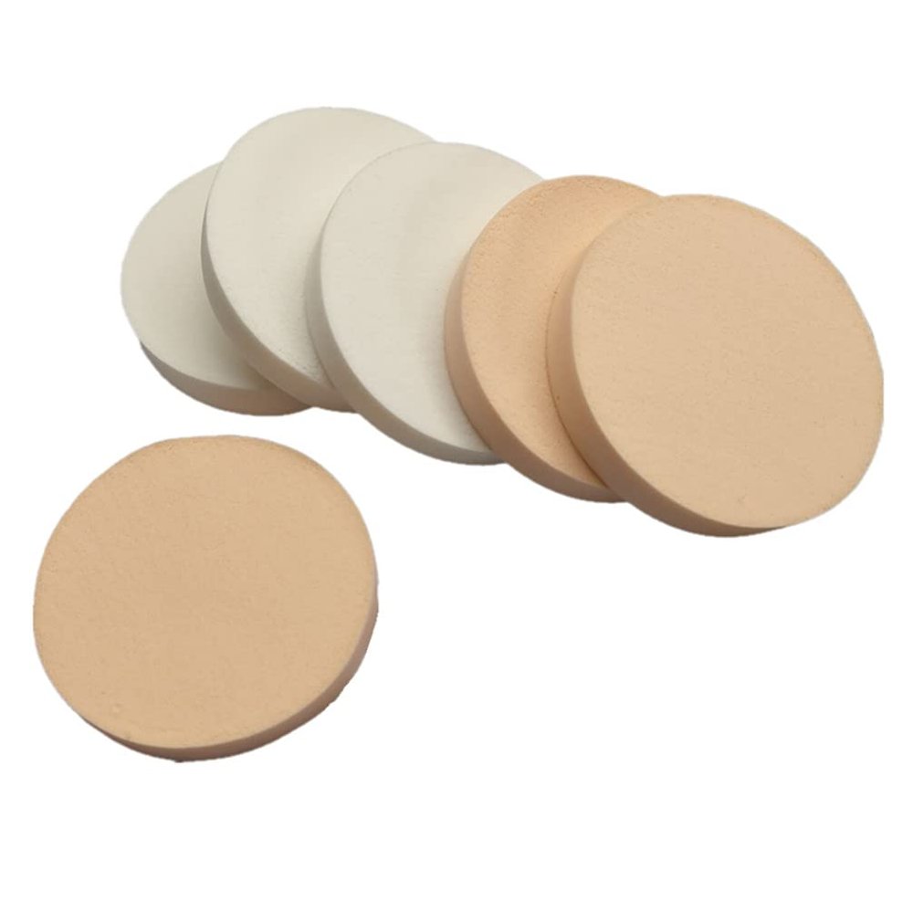 6 Pack Round Makeup Sponge, Beauty Makeup Foundation Facial Powder Puff for Cosmetic Flawless Foundation, Blush, Forehead, Cheek, Dry and Wet