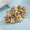 Aimimier Flower Crystal Hair Barrettes Decorative Rhinestone Spring Clips Gem Hair Pins Hairpiece Bridal Hair Accessories for Women (Yellow) view 1