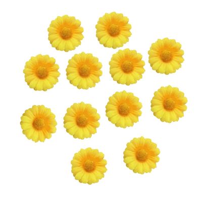 12pcs Womens Multi-colored Sweet Daisy Hair Clips Mini Sun Flower Hairpins Hair Accessory for Bridesmaid Wedding Photography (Yellow)