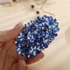 Aimimier Flower Crystal Hair Clips Shiny Rhinestone Hair Spring Clamp Hair Pins Bridal Hairpiece Wedding Hair Accessories for Women (Blue) view 2