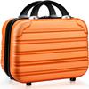14inch Makeup Train Case PC ABS Cosmetic Case Hardshell Makeup Bag Organizer Toiletry Gifts for Her Travel Outside Activity (orange) view 1