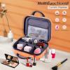 14inch Makeup Train Case PC ABS Cosmetic Case Hardshell Makeup Bag Organizer Toiletry Gifts for Her Travel Outside Activity (orange) view 3