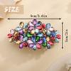 Aimimier Flower Crystal Hair Barrettes Sparkling Rhinestone Hair Spring Clamp Hair Pins Fashion Prom Party Hair Accessories for Women (Colorful) view 2