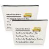 2 Piece Bus Driver Makeup Bag Bus Driver Appreciation Gifts 2 Pack Cosmetic Bag Christmas Graduation Present for Driving Teacher Coworker Best Friend Thank You Retirement Gift Travel Makeup Pouch view 1