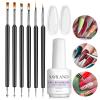 Saviland 6PCS Nail Art Brushes Set & 5 in 1 Clear Builder Bases Gels view 1
