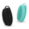 Soft Silicone Body Scrubber 2 PCS Silicone Body Shower, Silicone Loofah 2 in 1 Bath and Shampoo Brush, Body Scrubber Shower Cleaning Exfoliating Use for Sensitive Skin, Lather Well(Black and Green) view 1