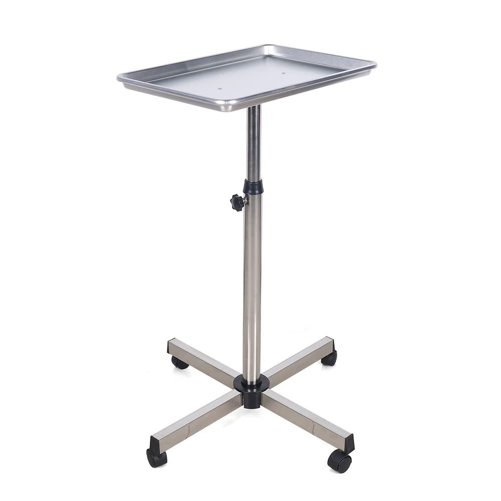Hair Salon Tray Cart on Wheels, Beauty Rolling Cart Adjustable Height Tattoo Rolling Tray Station Mobile Beauty Trolley Cart Instrument Stand Procedure Trays with Wheels for Salon Beauty Spa