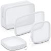Weewooday 4 Pcs Mesh Makeup Bag Mesh Cosmetic Bag Travel Toiletry Pouch with Zipper Mini Makeup Cosmetic Purse for Daily Accessory(Small, Large, Medium,White) view 1